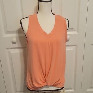 Peach Sleeveless Twist Front Top
